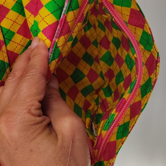 Bella Taylor Crossbody Bag Pink Patchwork Plaid Flap Over Magnetic Closure - Picture 5 of 10